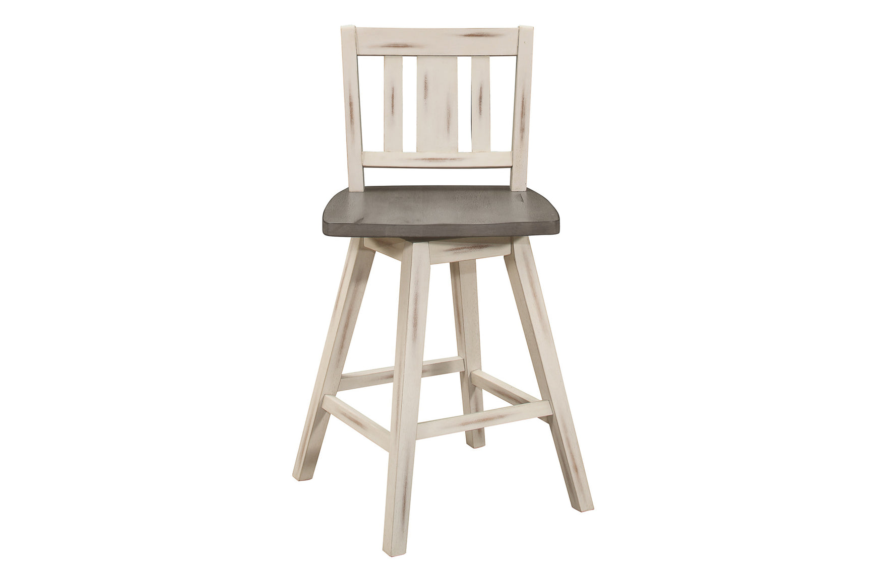 Swivel feature detail of Amsonia White Gray Counter Height Dining Set
