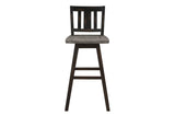 Dining room set showing six side chairs around table