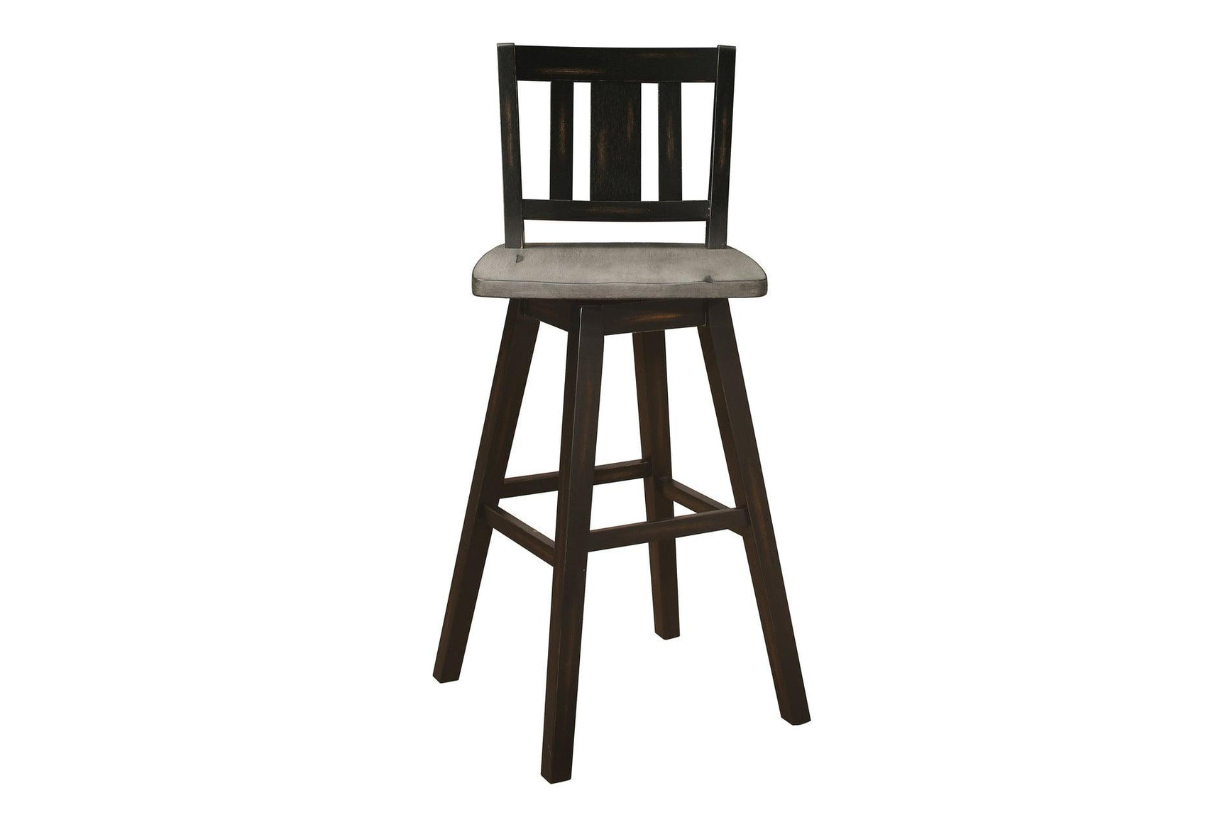 Swivel chair view with fabric upholstery