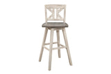 Close-up detail of white sand dining chair panel