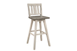 Chair detail of Amsonia White Gray Counter Height Dining Set