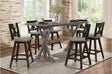Amsonia Gray Rectangular Counter Height Dining Set front view