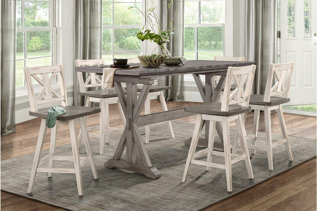 main view of Amsonia White Sand Rectangular Counter Height Set furniture