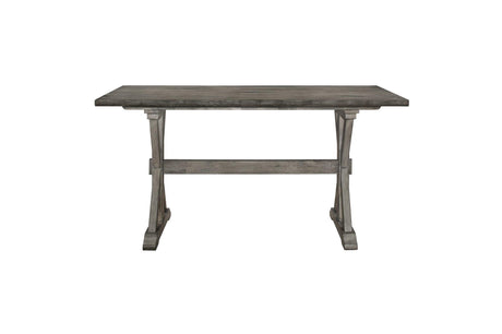 Close detail of Amsonia Gray dining set material and finish