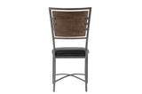Back view of faux leather dining chair in Fideo set