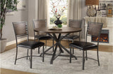 Main view of Fideo Faux Leather Upholstered Round Dining Room Set dining table and chairs