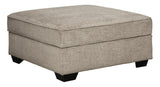 Bovarian Stone Chenille Ottoman showing storage compartment open