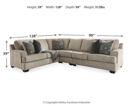 Bovarian Stone 3-Piece Sectional with Ottoman - image 7