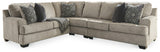 side view of Bovarian Stone Chenille 3-Piece Sectional sectional sofa