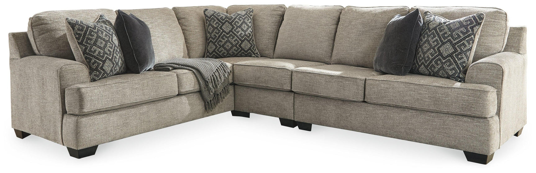 side view of Bovarian Stone Chenille 3-Piece Sectional sectional sofa