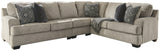 side view of Bovarian Stone Chenille 3-Piece Sectional sofa