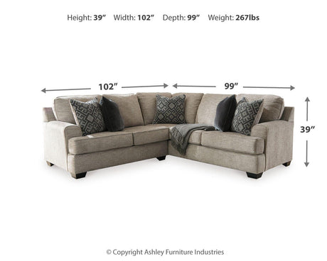 Bovarian Stone Chenille 2-Piece Sectional - image 5