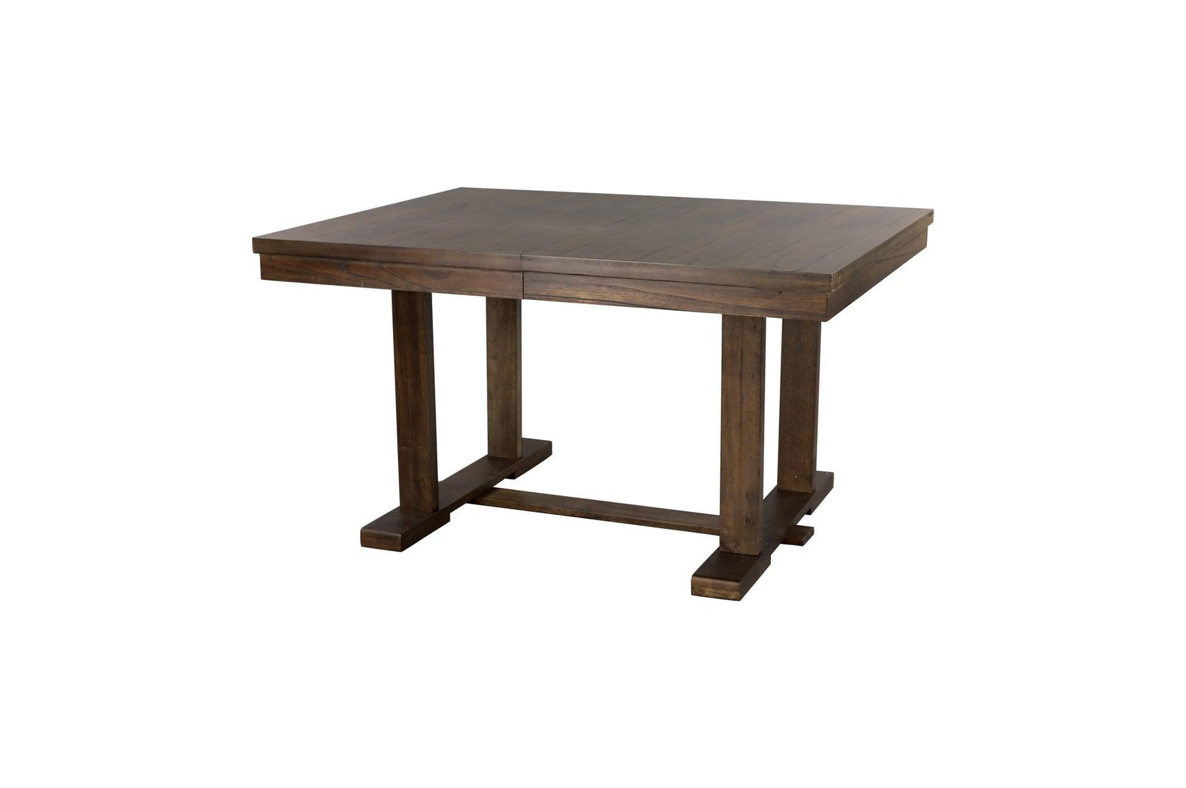 Detail view of brown veneer wood table surface