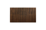 Top view detail of brown veneer dining table