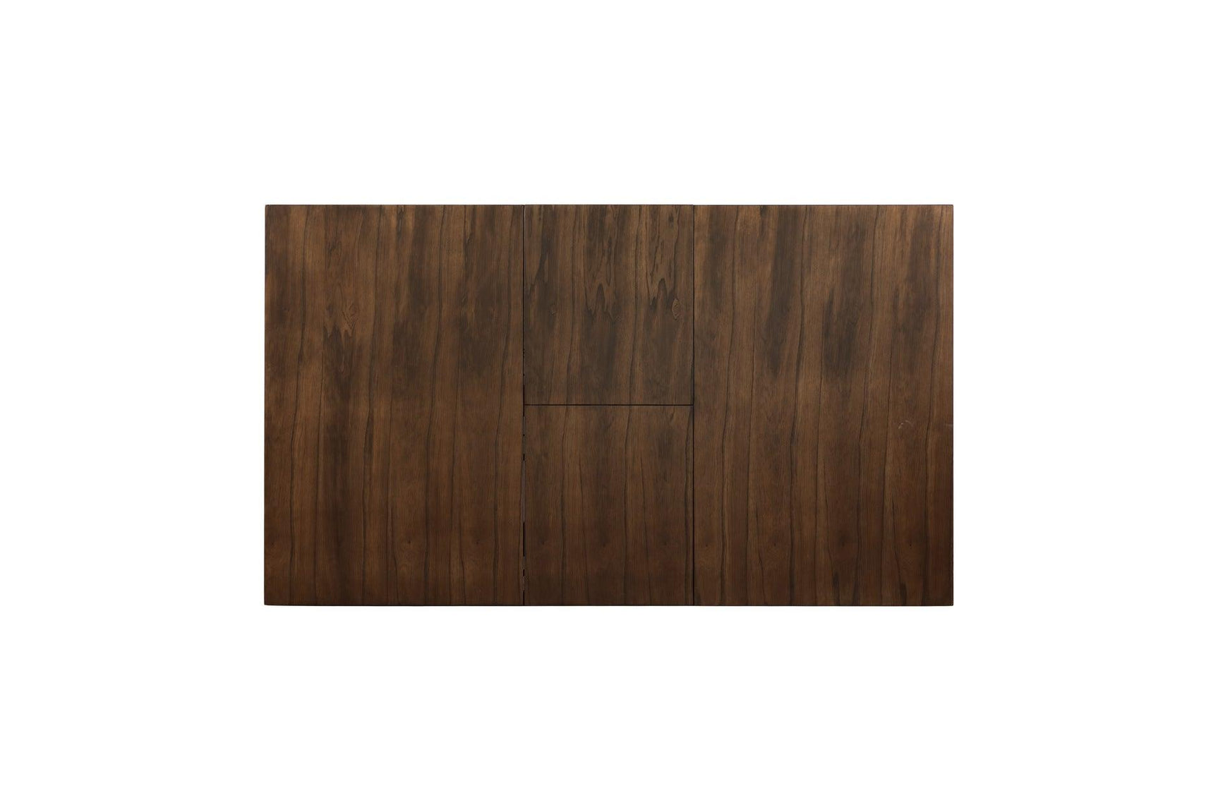 Top view detail of brown veneer dining table