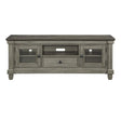 Granby 64-inch two-tone oak and rubberwood TV stand front view