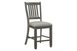 Granby Gray Fabric Upholstered Rectangular Counter Height Dining Set from a different angle