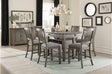 Granby Gray Fabric Upholstered Rectangular Counter Height Dining Set main view
