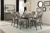 Granby Gray Fabric Upholstered Rectangular Counter Height Dining Set main view