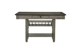Granby Gray Fabric Upholstered Rectangular Counter Height Dining Set side view