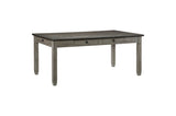 Granby Gray Fabric Rectangular Dining Room Set angled detail view