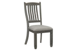 Granby Gray Fabric Rectangular Dining Room Set 6 chairs configuration
