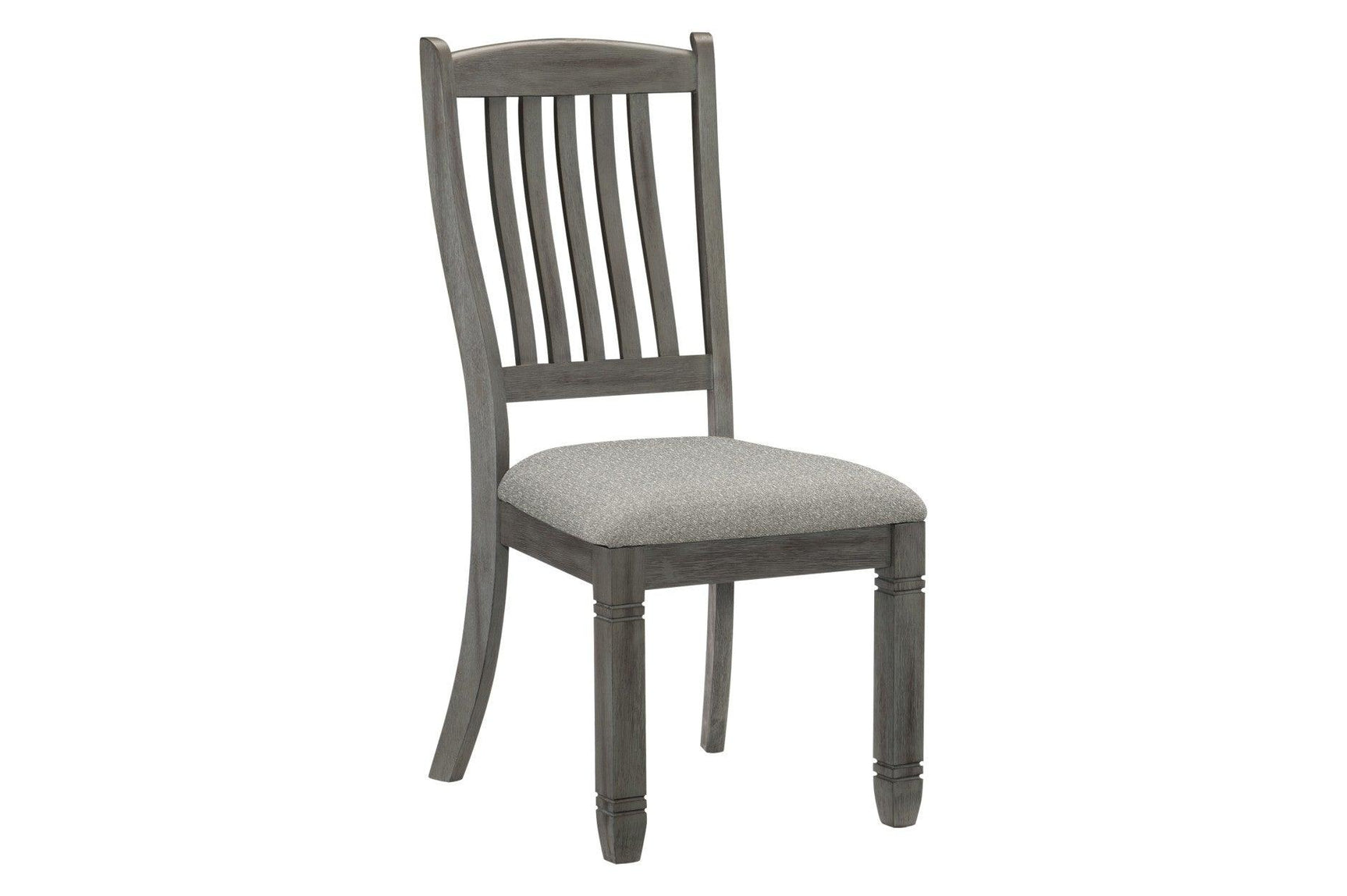 Granby Gray Fabric Rectangular Dining Room Set 6 chairs configuration