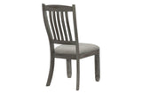 Granby Gray Fabric Rectangular Dining Room Set back of chair