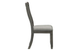 Granby Gray Fabric Rectangular Dining Room Set table leg detail