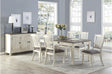 Granby Antique White Rosy Brown Fabric Counter Height Storage Dining Set main view
