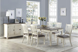 Granby Antique White Rosy Brown Fabric Counter Height Storage Dining Set main view