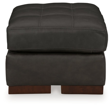 Side angle of Luigi Thunder ottoman and chair