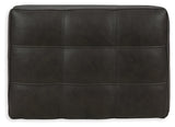 Top view of Luigi Thunder leather match ottoman