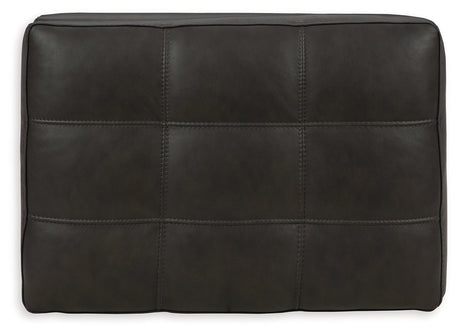 Top view of Luigi Thunder leather match ottoman