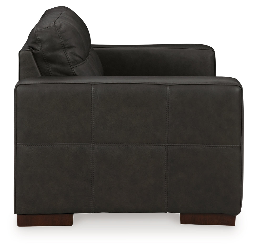 side view of Luigi Thunder Sofa, Loveseat, Chair and Ottoman furniture