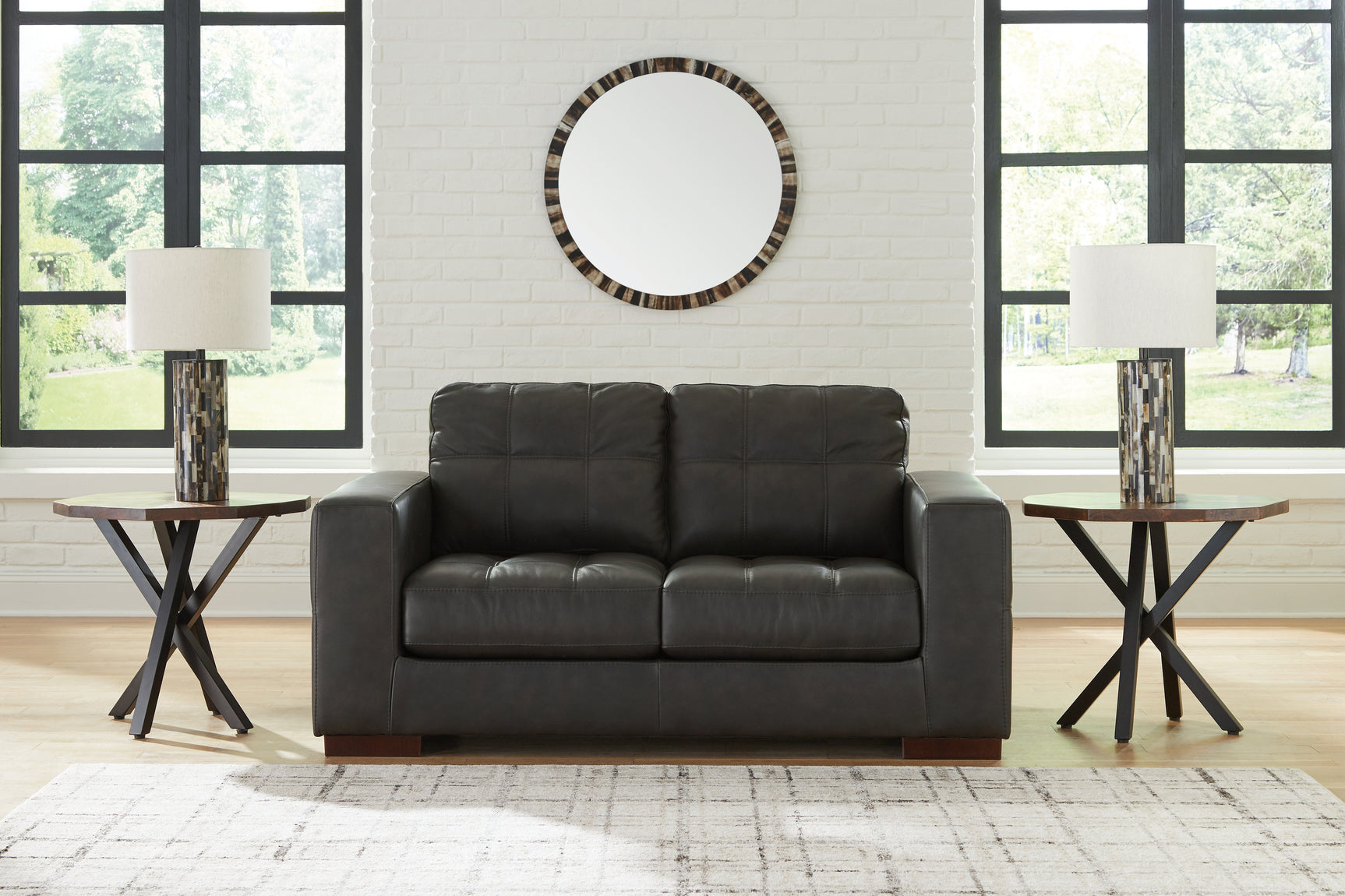 side view of Luigi Thunder Sofa, Loveseat, Chair and Ottoman furniture