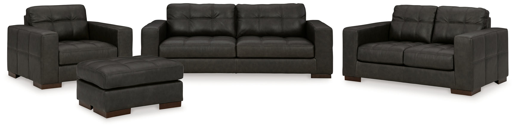 side view of Luigi Thunder Sofa, Loveseat, Chair and Ottoman furniture