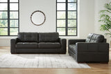 Side view of Luigi Thunder Sofa and Loveseat furniture