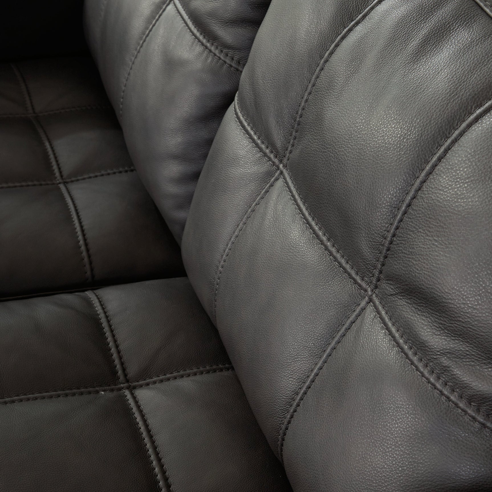 detail view of Luigi Thunder Leather Sofa furniture