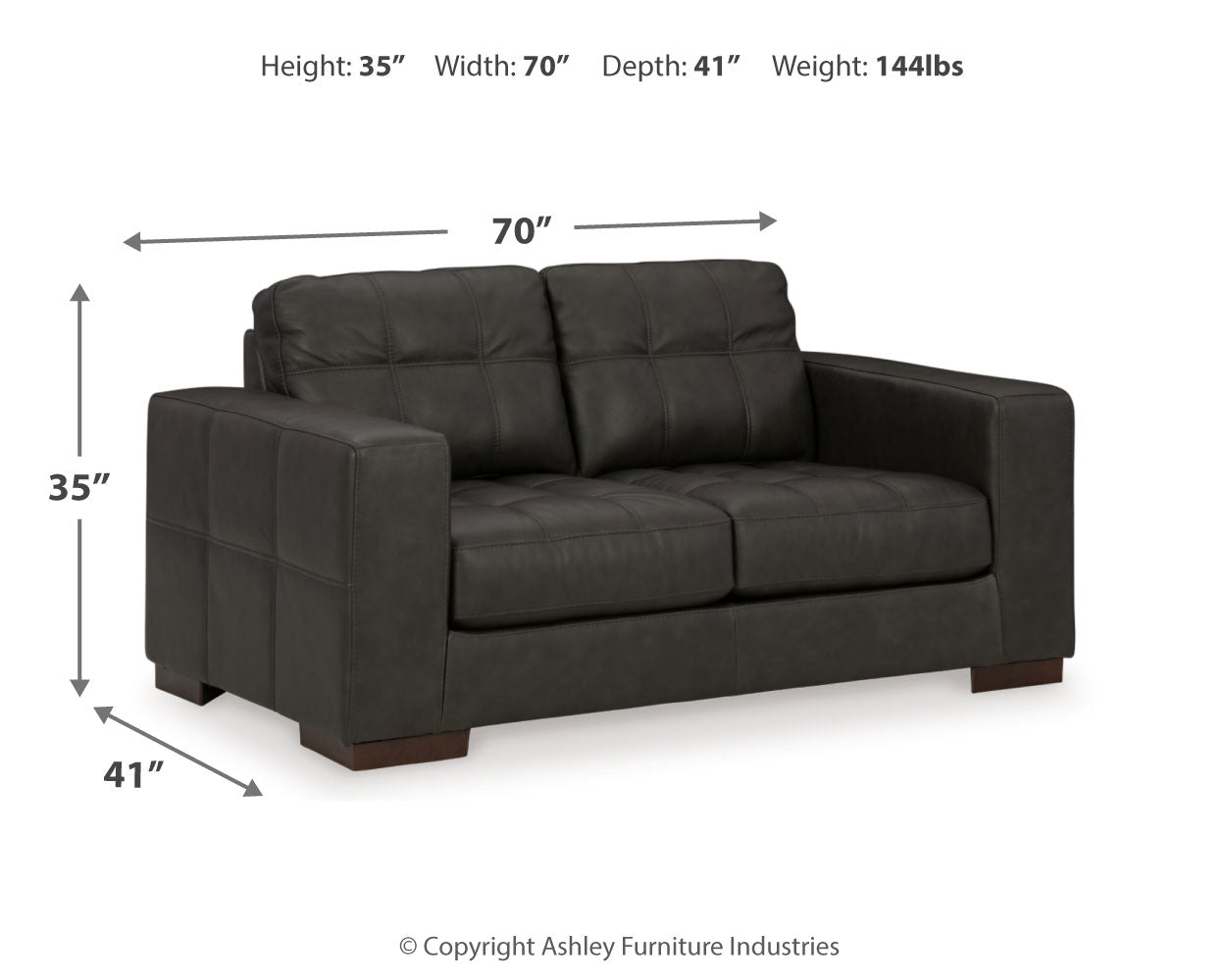 detail view of Luigi Thunder Sofa, Loveseat, Chair and Ottoman furniture