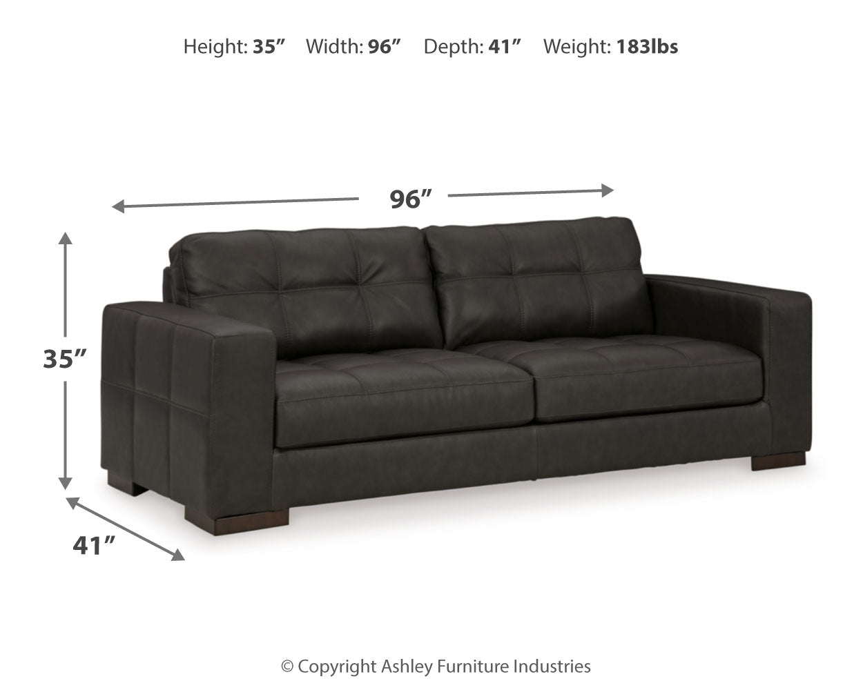 main view of Luigi Thunder Sofa, Loveseat, Chair and Ottoman furniture