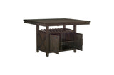 Side view showing storage in Oxton Espresso dining set