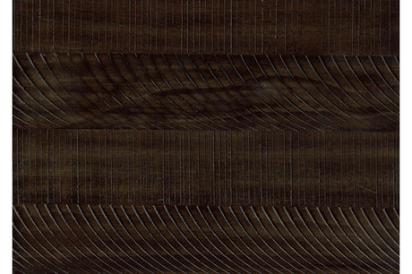 Front panel view of Oxton Espresso dining table
