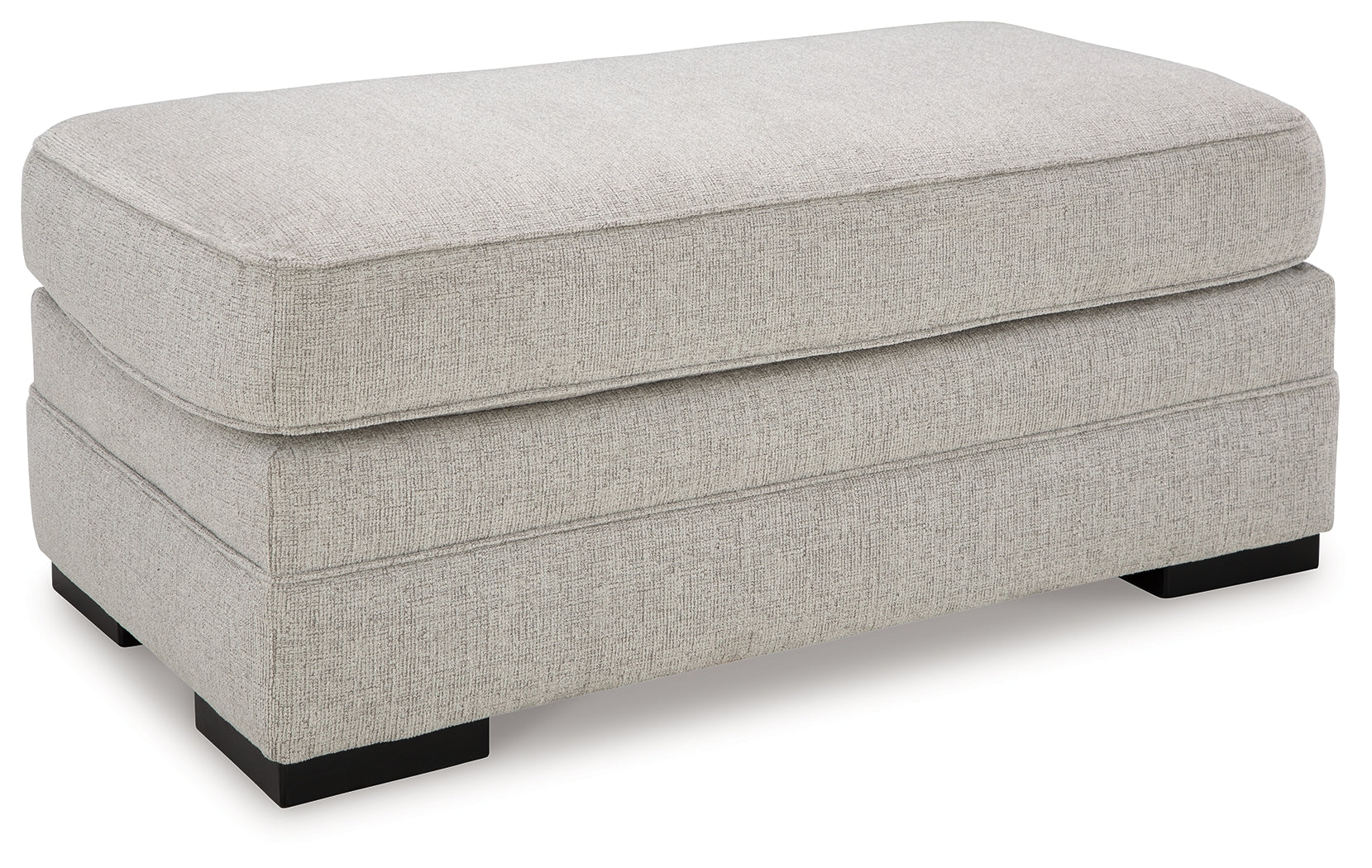 Eastonbridge Shadow chenille ottoman front view