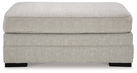 Eastonbridge Shadow chenille ottoman side view