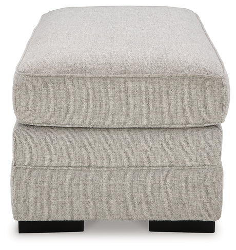 Eastonbridge Shadow chenille ottoman rear side view