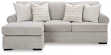 Eastonbridge Shadow sofa chaise, chair, and ottoman set in Shadow fabric