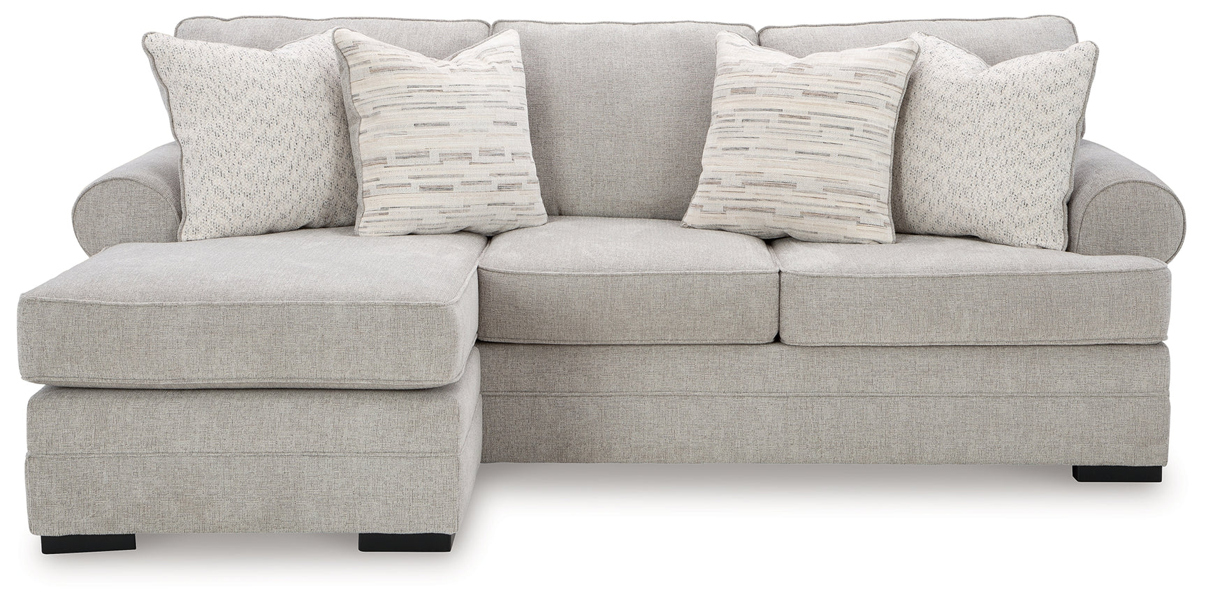 Eastonbridge Shadow sofa chaise, chair, and ottoman set in Shadow fabric