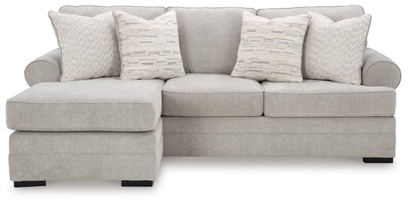 Eastonbridge Shadow sofa chaise, chair, and ottoman set in Shadow fabric