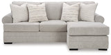 Eastonbridge Shadow sofa chaise, chair, and ottoman set in Shadow fabric